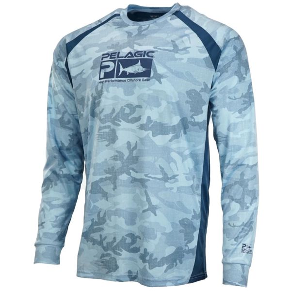 Pelagic VaporTek L/S Shirt - Fish Camo Slate - 3X-Large