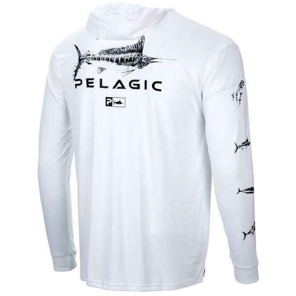 Pelagic Aquatek Gyotaku Hoodie - White - 3X-Large