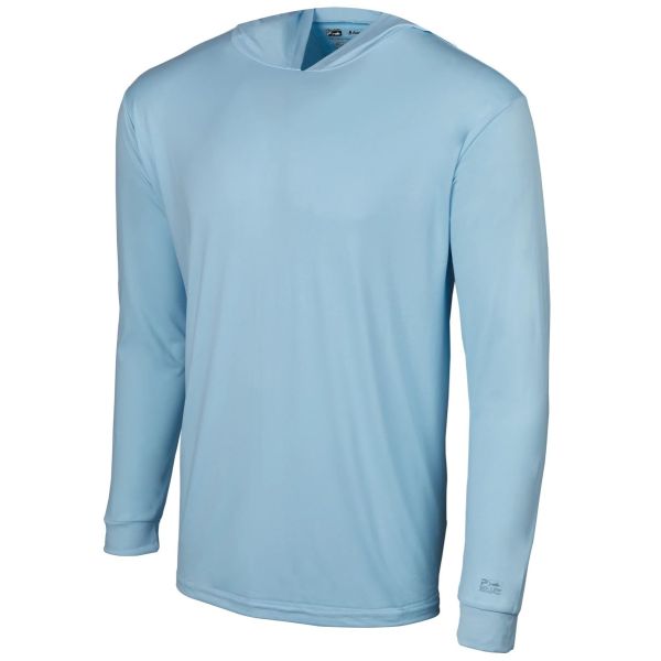 Pelagic Aquatek Solid Hooded Shirt - Light Blue - Large