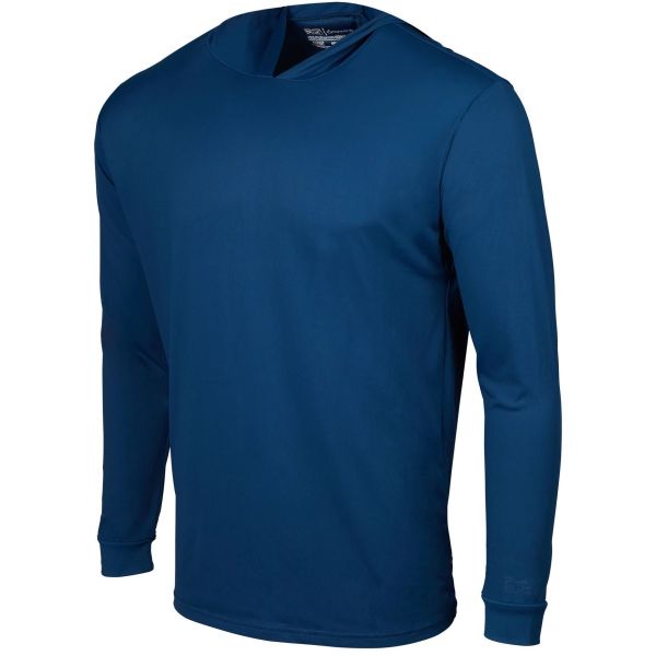 Pelagic Aquatek Solid Hooded Shirt - Navy - Large