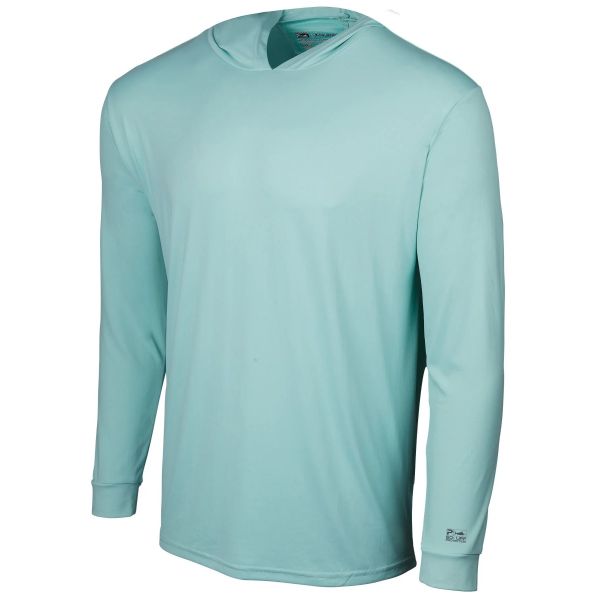 Pelagic Aquatek Solid Hooded Shirt - Turquoise - Large