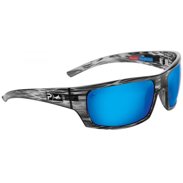 Pelagic The Mack Sunglasses - Silverwood/Blue Mirror - TackleDirect