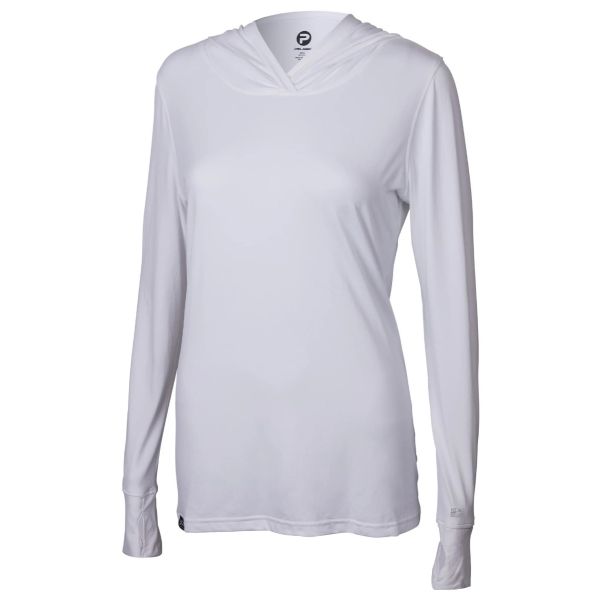 Pelagic Aquatek Women's Solid Hooded Fishing Shirt - White