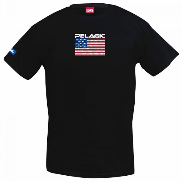 Pelagic American Camo T-Shirt - Black - 2X-Large