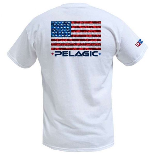 Pelagic American Camo T-Shirt - White - Large