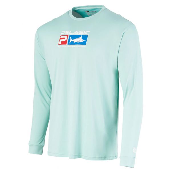 Pelagic Aquatek Deluxe Fishing Long Sleeve Shirt - Turquoise - 2X-Large