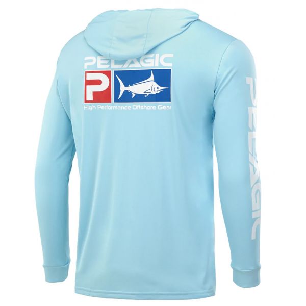 Pelagic Aquatek Deluxe Hoody - Light Blue - 2X-Large