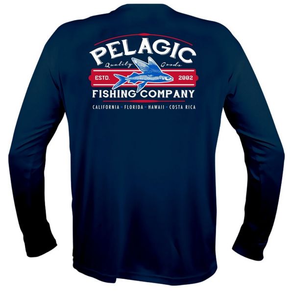 Pelagic Aquatek Fish Co. Long Sleeve Shirt - Navy - L