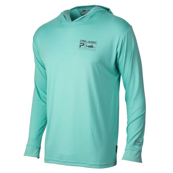 Pelagic Aquatek Hoodie Fishing Shirt - Turquoise - 2XL