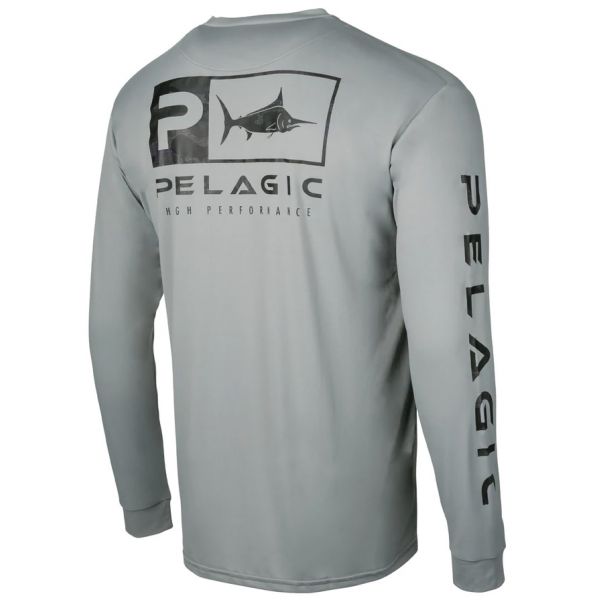 Pelagic Aquatek Icon Fishing Shirt - Grey - 2X-Large