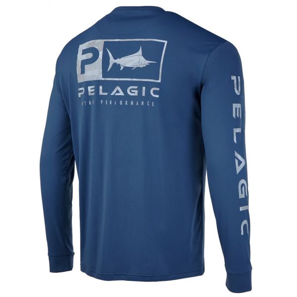 Pelagic Aquatek Icon Fishing Shirt - Smokey Blue - 2X-Large