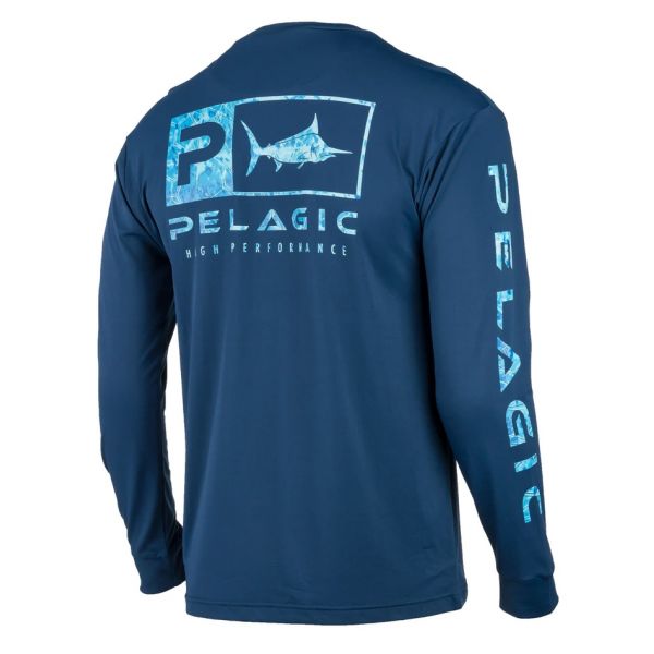 Pelagic Aquatek Icon Long Sleeve Performance Shirt - Navy - 2XL