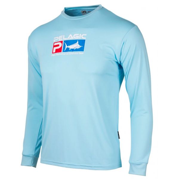 Pelagic Aquatek Performance Long Sleeve Shirt - Light Blue - Large