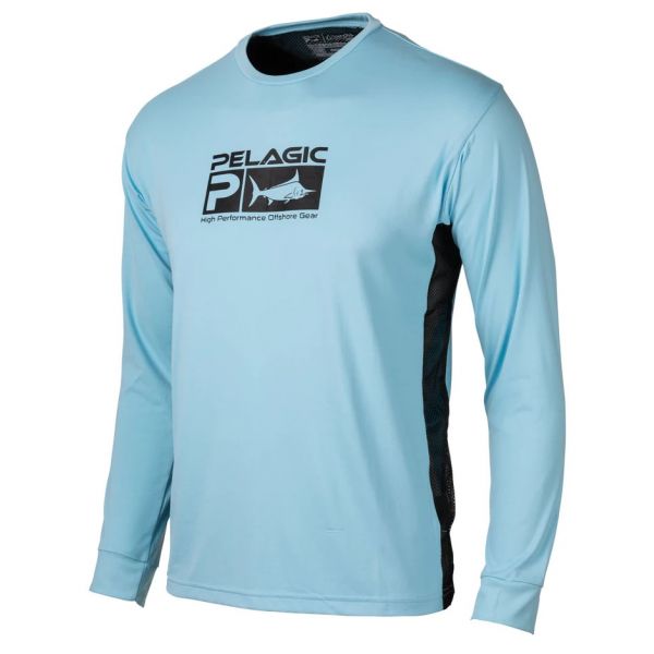 Pelagic Aquatek Pro Long Sleeve Performance Shirt - Light Blue - 2XL