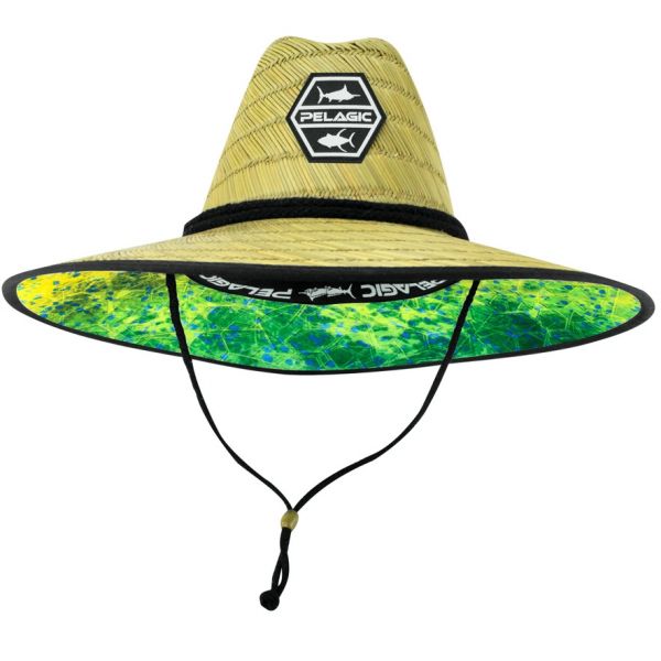 Pelagic Baja Straw Fishing Hat - Green Dorado Hex