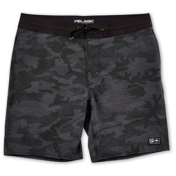 Pelagic Deep Drop Fish Camo Fishing Shorts - Black - 30