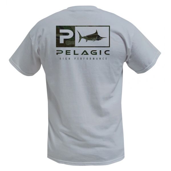 Pelagic Deluxe Fish Camo T-Shirt - Heather Grey - Large