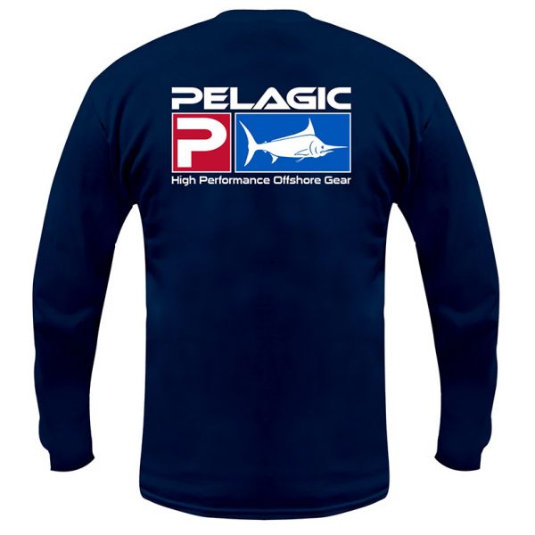 Pelagic Deluxe Logo Long Sleeve Shirt - Navy - 2X-Large