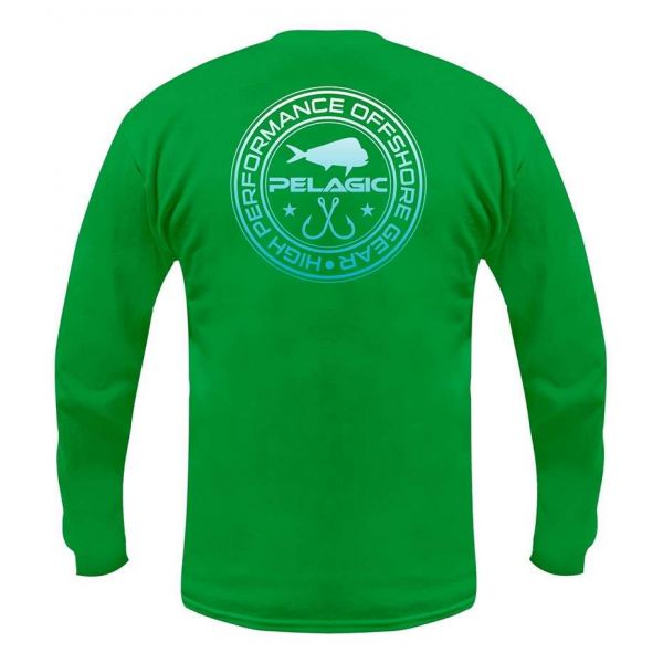 Pelagic Double Hook Up Long Sleeve T-Shirt - Green - Medium