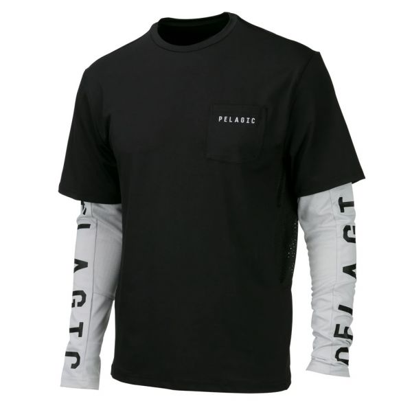 Pelagic Double Hookup Long Sleeve Performance Shirt - Black - 2XL