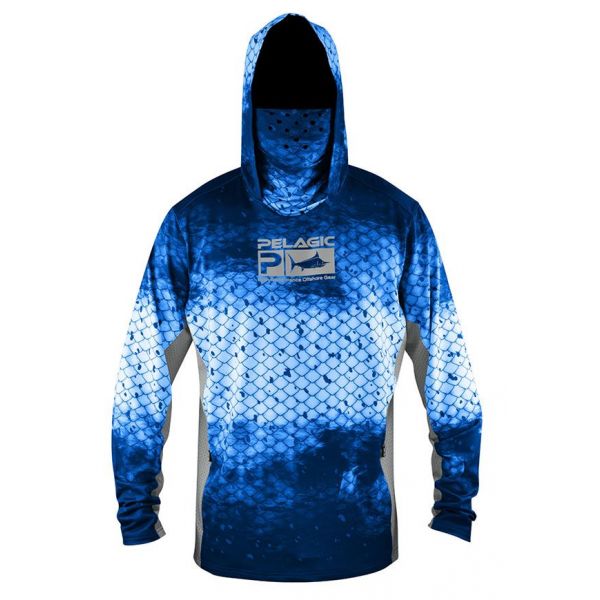 Pelagic Exo Tech Hoody Dorado Long Sleeve Shirt - Blue 2XL