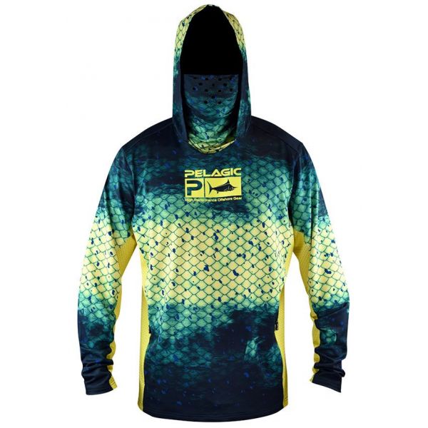 Pelagic Exo Tech Hoody Dorado Long Sleeve Shirt - Green 2XL