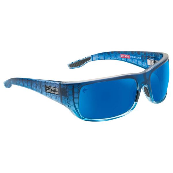 Pelagic Fish Hook Ltd Polarized Sunglasses - Blue Helix/Blue Glass