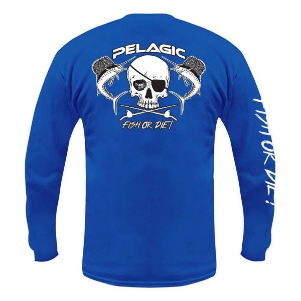 Pelagic Fish or Die! Long Sleeve T-Shirt - Royal - Medium