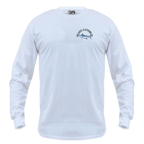 Pelagic Marlin Nation Long Sleeve Shirt - White 2XL