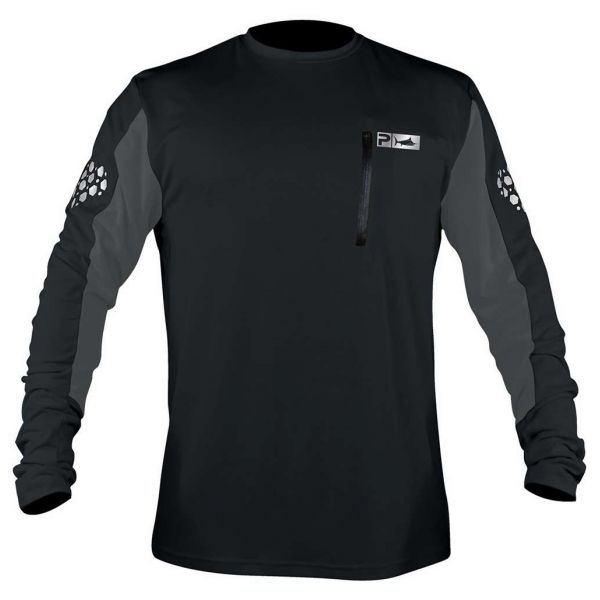 Pelagic Aeroflex Tek Long Sleeve Shirt - Black/Charcoal - Small