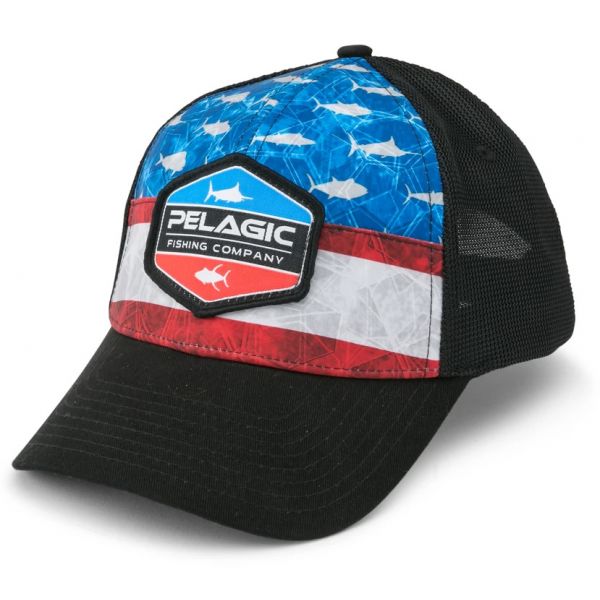 Pelagic Offshore Print Hat - Americamo Blue