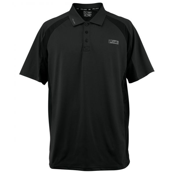 Pelagic Performance Polo Pro SS Shirt - Black - 2XL