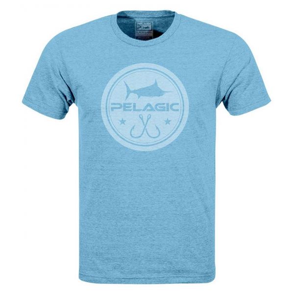 Pelagic Premium Circle Logo T-Shirt - Heather Blue - Medium