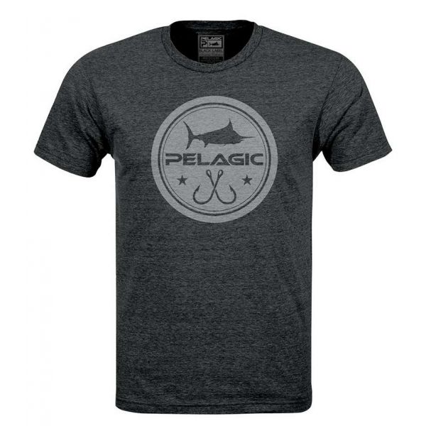 Pelagic Premium Circle Logo T-Shirt - Heather Charcoal Black - Large