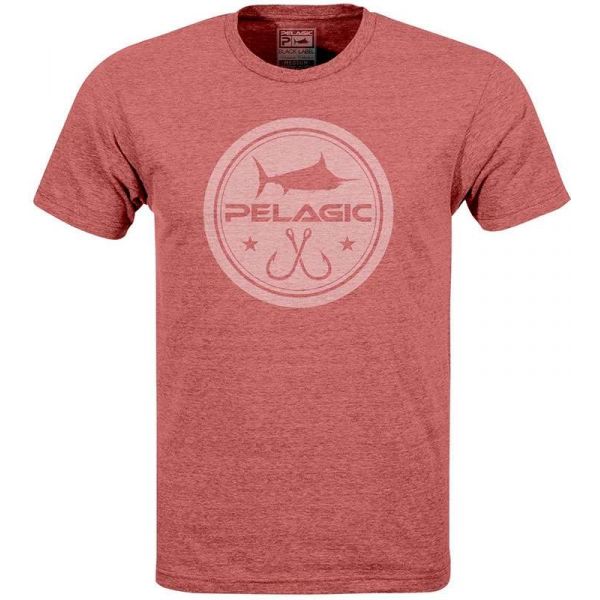 Pelagic Premium Circle Logo T-Shirt - Heather Red - Medium