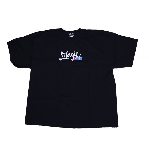 Pelagic Script Logo Short Sleeve T-Shirt Black - 3XL