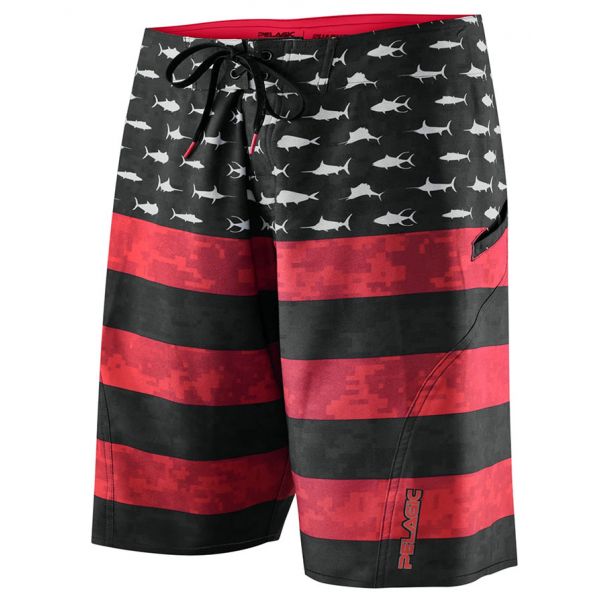 Pelagic Sharkskin Americamo Boardshort - Red 30