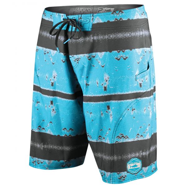 Pelagic Sharkskin Boardshorts - Sonar Stripe Grey 32