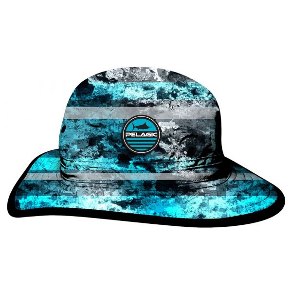 Pelagic Sunsetter Hat - Coral Camo Blue