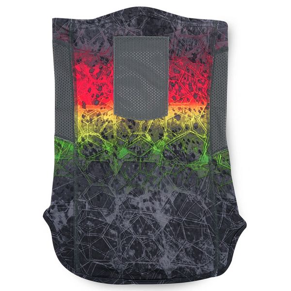 Pelagic Sunshield Pro Fishing Neck Gaiter - Black Rasta Hex