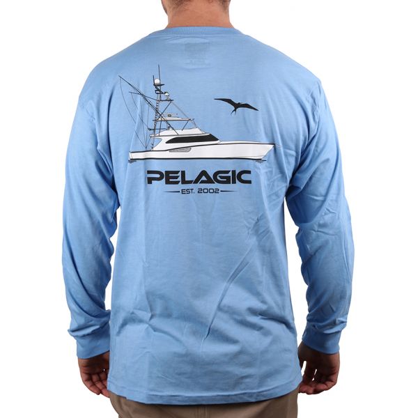 Pelagic Twin Diesel L/S Shirt - Light Blue - Large - TackleDirect