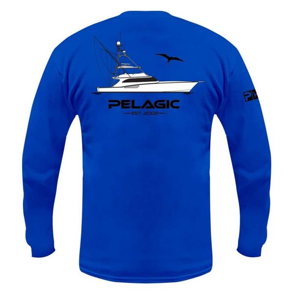 Pelagic Twin Diesel Long Sleeve Shirt - Royal - X-Large