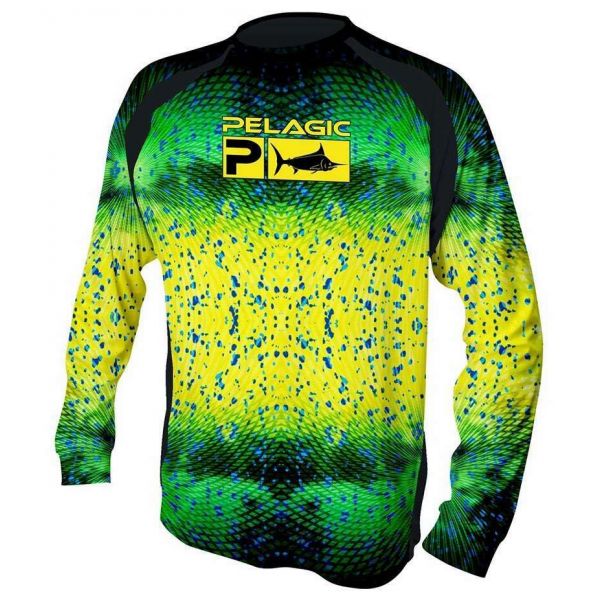 Pelagic Vaportek LS Shirt - Pscyho Dorado Green - 2X-Large