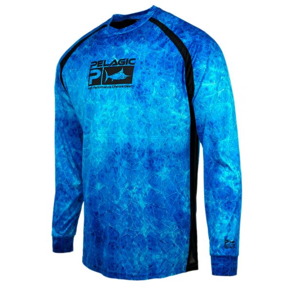 Pelagic Vaportek Long Sleeve Performance Shirt - Blue Dorado Hex - 2XL