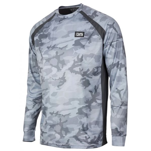 Pelagic Vaportek Performance Shirt - Grey Fish Camo - Medium