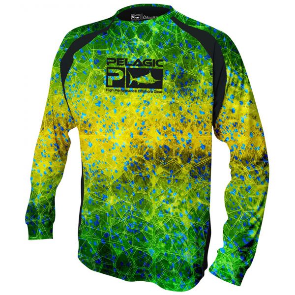 Pelagic Vaportek Long Sleeve Shirt - Dorado Hex Green - 2XL