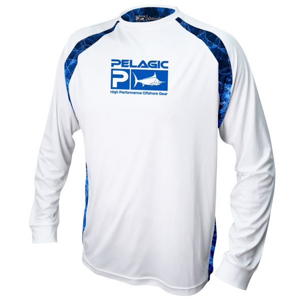 Pelagic Vaportek Long Sleeve Shirt - Sideline Hexed White - 2XL