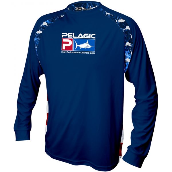 Pelagic Vaportek Sideline Americamo LS Shirt - Navy - 2XL