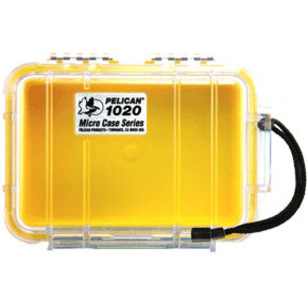 Pelican 1020 Micro Case Yellow With Clear Lid