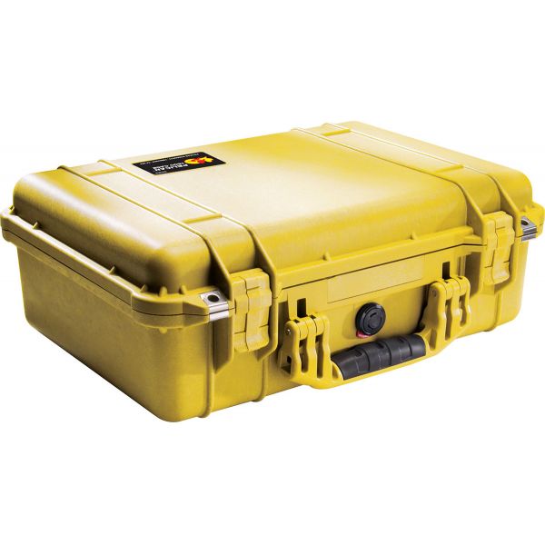 Pelican 1500 Case With Foam Yellow